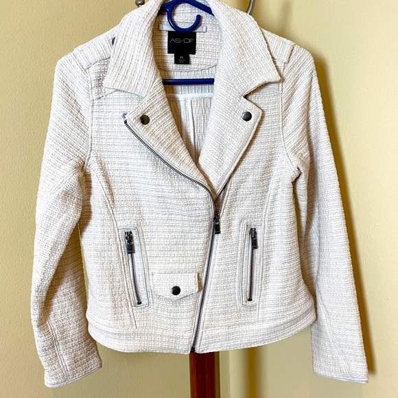 Adelaide AS by DF White Tweed Moto Jacket - XS - Picture 9 of 12